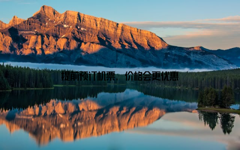 提前预订机票, 价格会更优惠