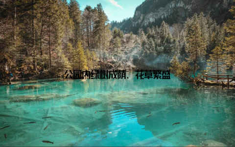 公园内绿树成荫, 花草繁盛